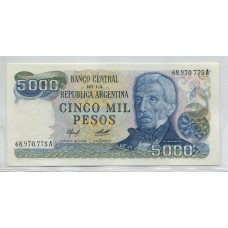 ARGENTINA COL. 657b BILLETE DE $ 5.000 LEY 18.188 SIN CIRCULAR UNC